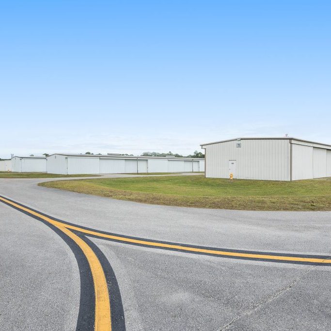 Airplane hangars at Space Coast airport