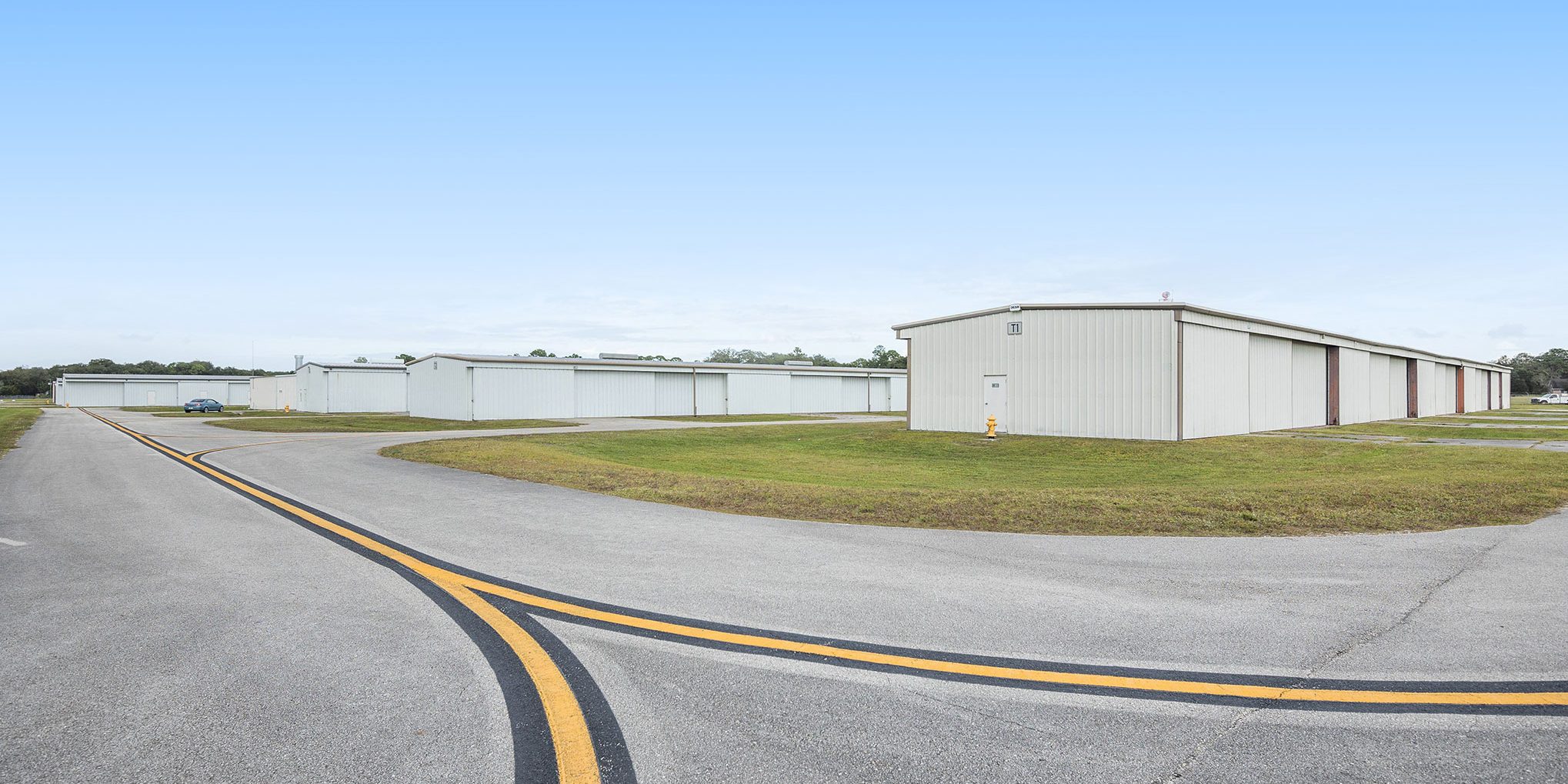 Airplane hangars at Space Coast airport