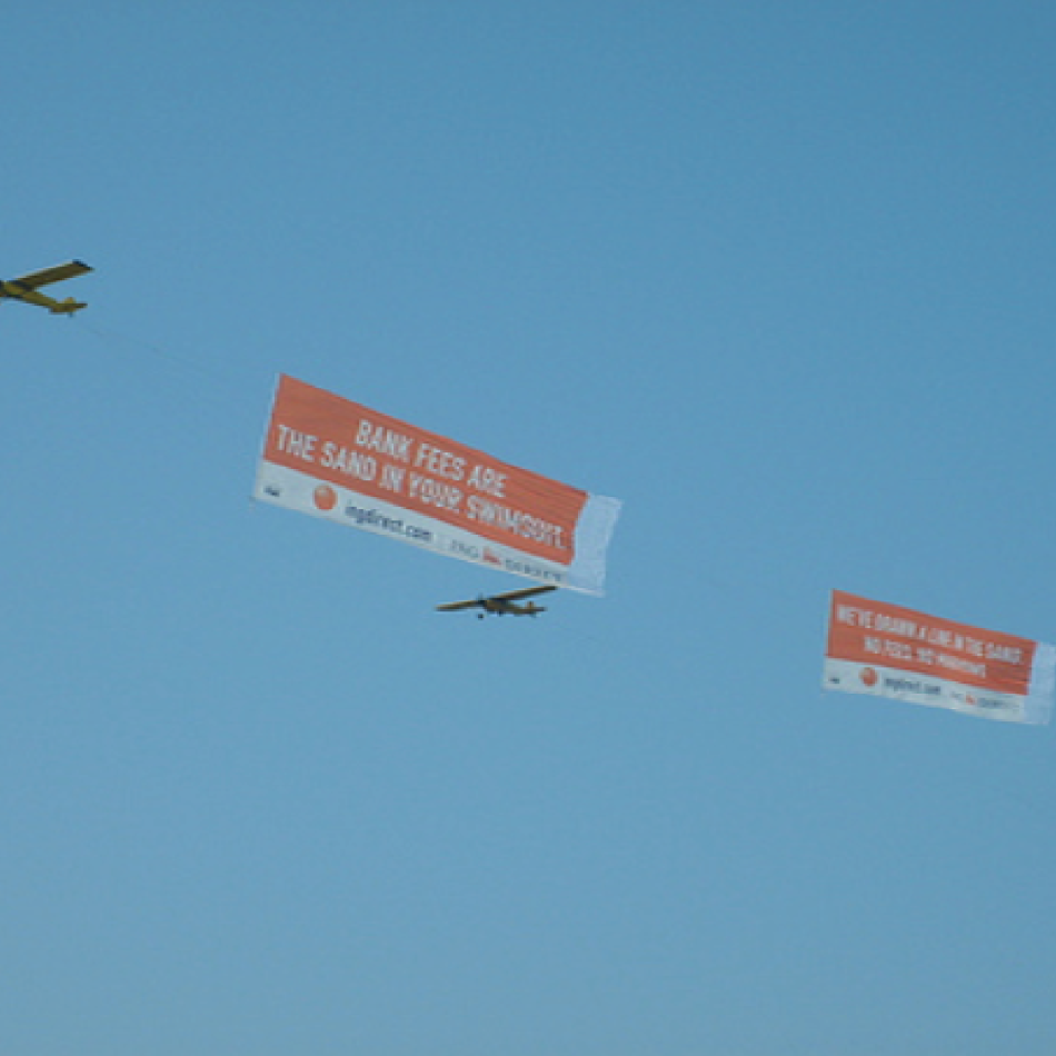 arial banners plane signage billboard sky