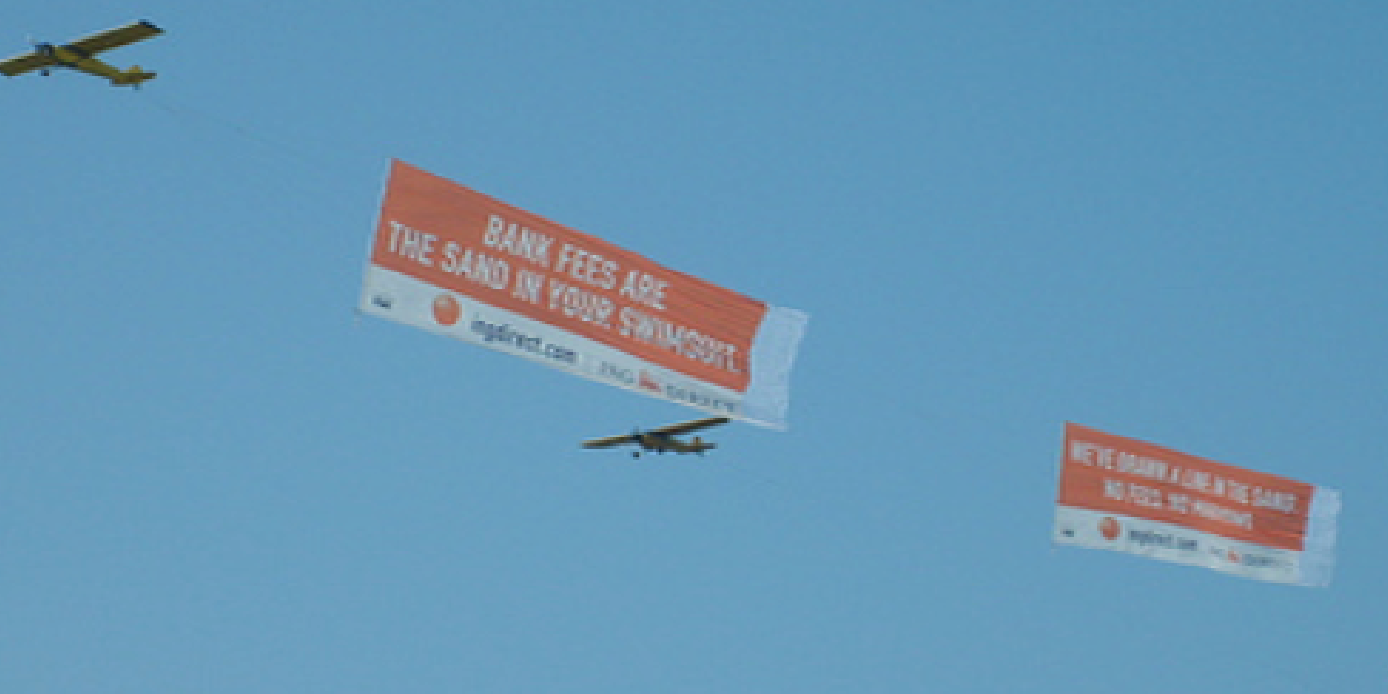 arial banners plane signage billboard sky